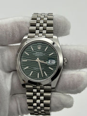 Rolex Datejust 41 126300 Green Motif Dial Steel Jubilee Band Box Paper 2023