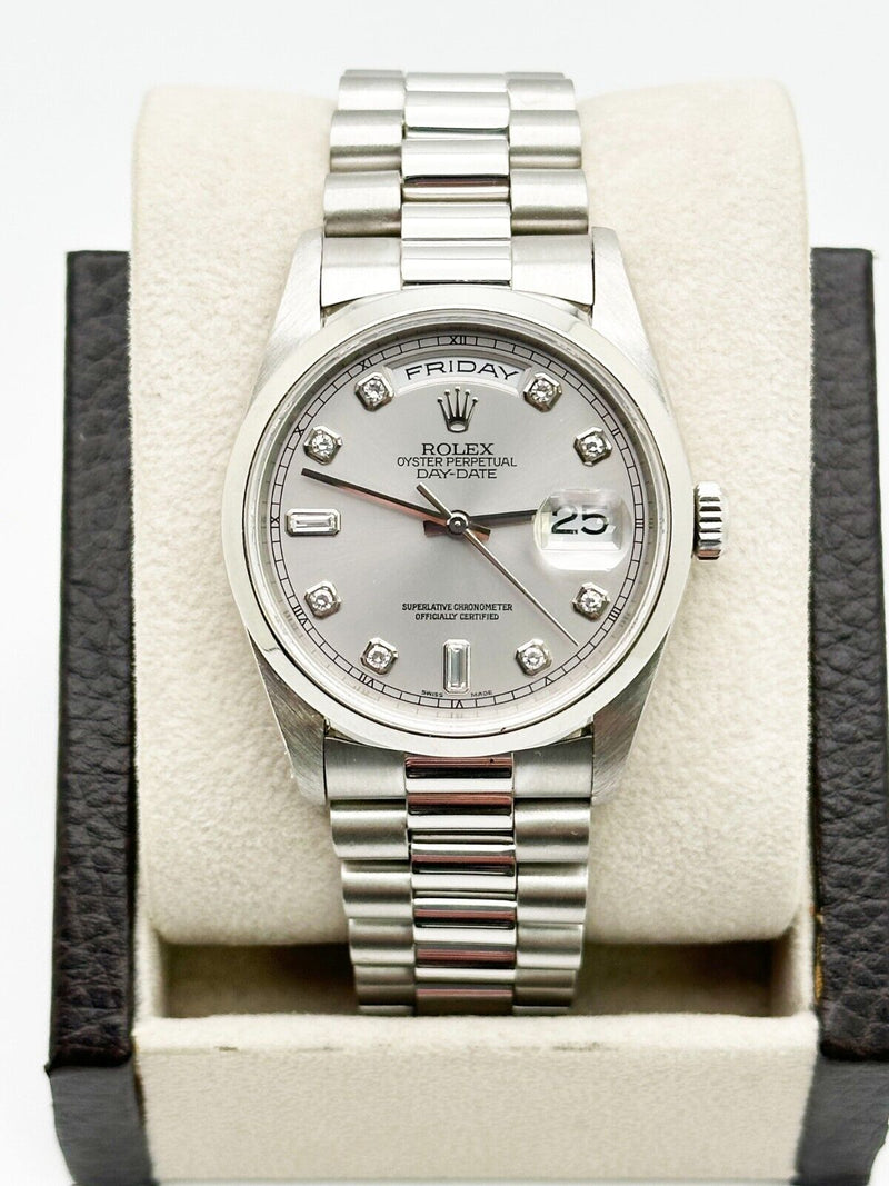 Rolex President Day Date Platinum 18206 Factory Diamond Dial 36mm