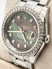 Rolex Datejust 116200 Tahitian MOP Diamond Dial Diamond Bezel Stainless Steel