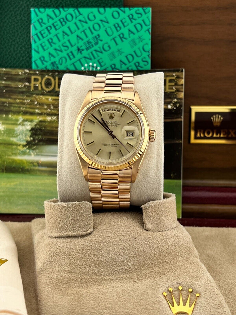 Rolex President Day Date 1803 Champagne Dial 18K Rose Gold Box