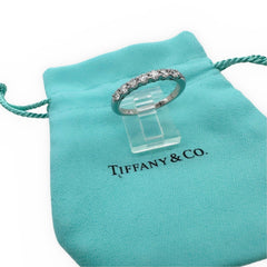 Tiffany & Co Forever Half Circle Diamonds  3 MM Platinum Band Ring Size 5.75