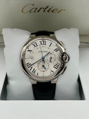 Cartier Ballon Bleu 3195 W6920005 42mm Chronograph 18K White Gold Box Paper