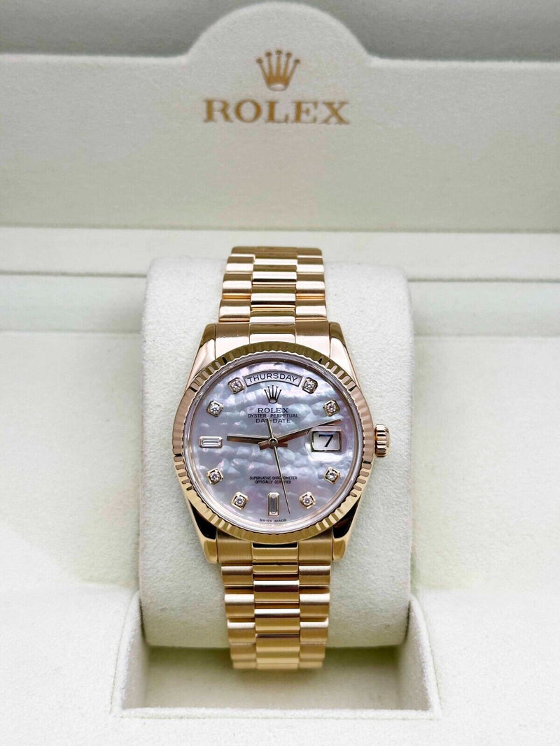 Rolex 118238 President Day Date Factory Mop Mother Of Pearl Diamond 18K Gold