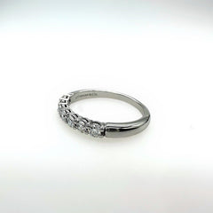 Tiffany & Co Forever Half Circle Diamonds  3 MM Platinum Band Ring Size 5.75