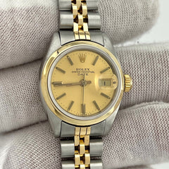 Rolex Date 6916 Champagne Dial 14K Yellow Gold Stainless Steel