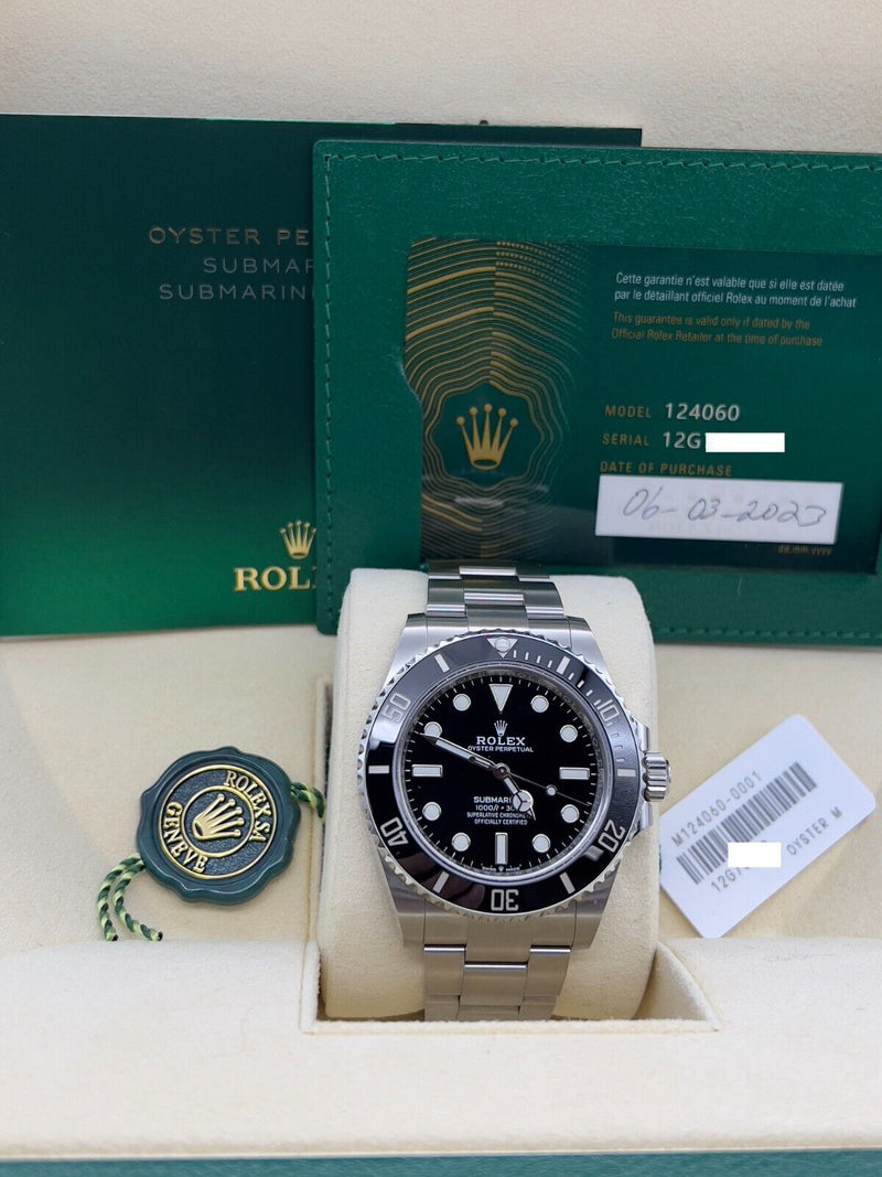 Rolex Submariner 124060 41mm Black Ceramic Stainless Steel Box Paper 2023