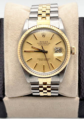 Rolex Datejust 16013 36mm Champagne Dial 18K Yellow Gold Stainless Steel