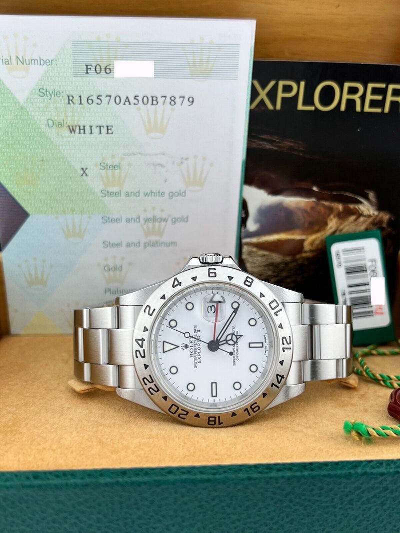 Rolex Explorer II 16570 40mm White Dial Stainless Steel Box Papers 2004