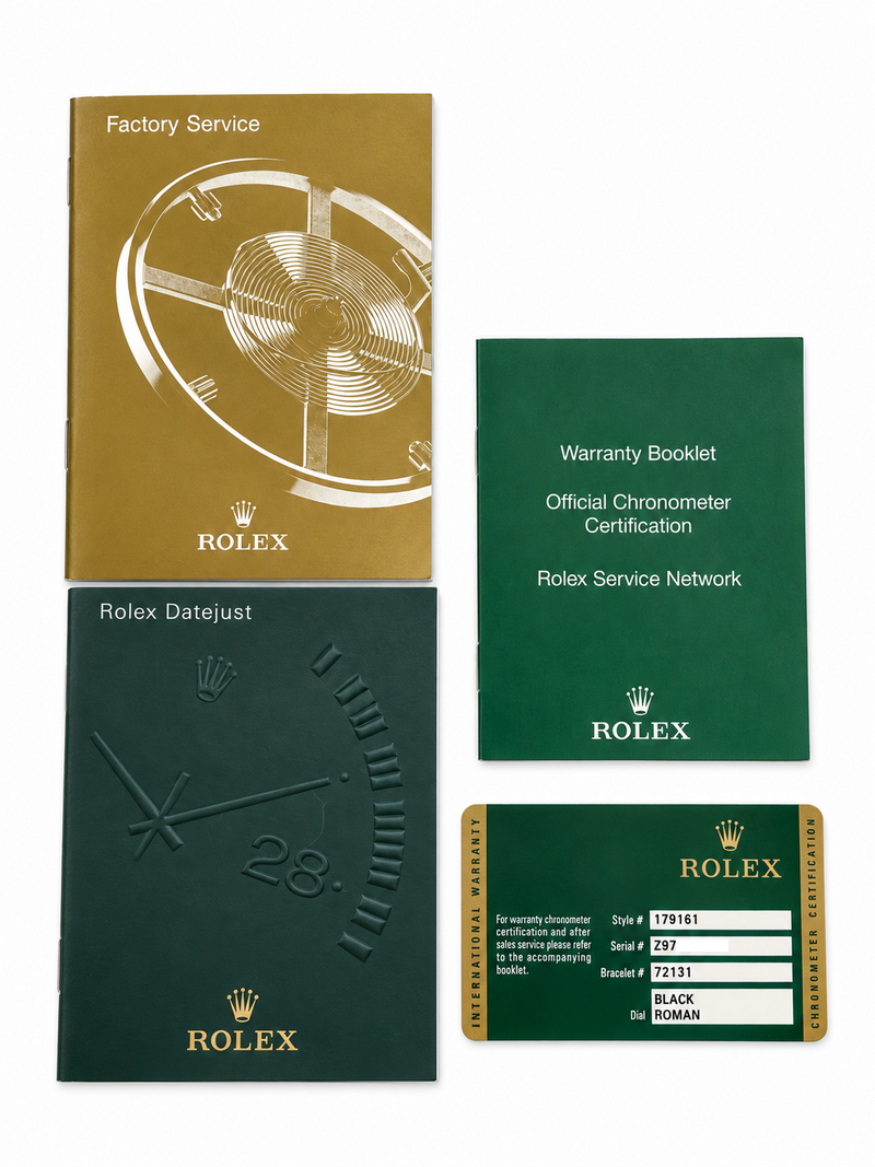 Rolex Lady Datejust 179161 Black Roman Dial 18k Rose Gold Steel Box Pa