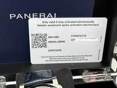 Panerai Luminor PAM01270 PAM 1270 Blue Dial Stainless Steel 40mm Box Paper