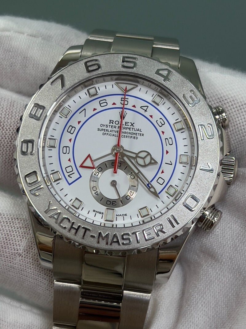 Rolex Yacht Master II 116689 44mm 18K White Gold Platinum Bezel Box Papers 2022