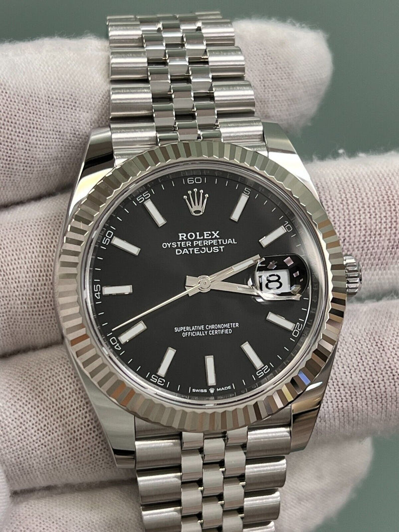 Rolex Datejust 41 126334 Black Dial Steel 18K White Gold Jubilee Box Paper 2022