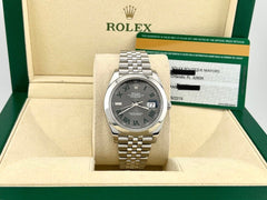 Rolex Datejust 41 126300 Slate Wimbledon Dial Stainless Steel Box Paper Jubilee