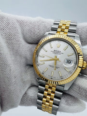2023 Rolex 126333 Datejust 41 Silver Dial 18K Yellow Gold Stainless Box Paper