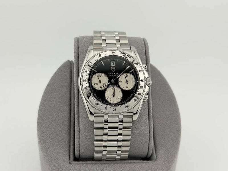 Tudor Monarch 15900 36mm Reverse Panda Black White Dial Chronograph St