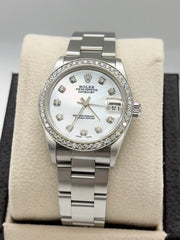 Rolex Datejust Midsize 31mm 78240 MOP Diamond Dial Diamond Bezel Stainless Steel