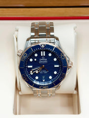 Omega 210.20.42.20.03.002 Seamaster Diver Blue 18K Rose Gold Steel Box Paper