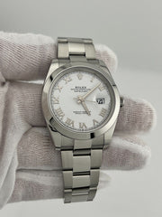 Rolex Datejust 41 White Roman Dial 126300 Stainless Steel Box Paper 2022