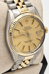 Rolex Datejust 16013 36mm Champagne Dial 18K Yellow Gold Stainless Steel