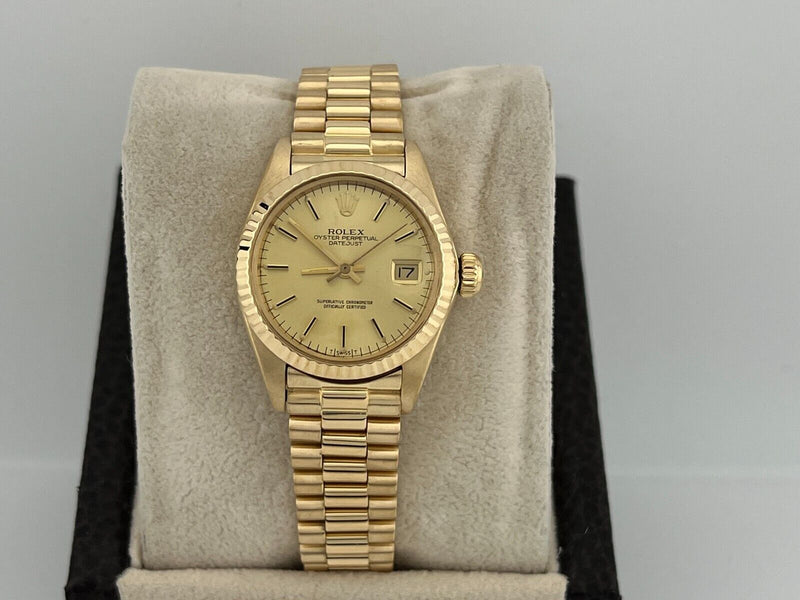 Rolex Ladies President Datejust 6917 Champagne Dial 18K Yellow Gold