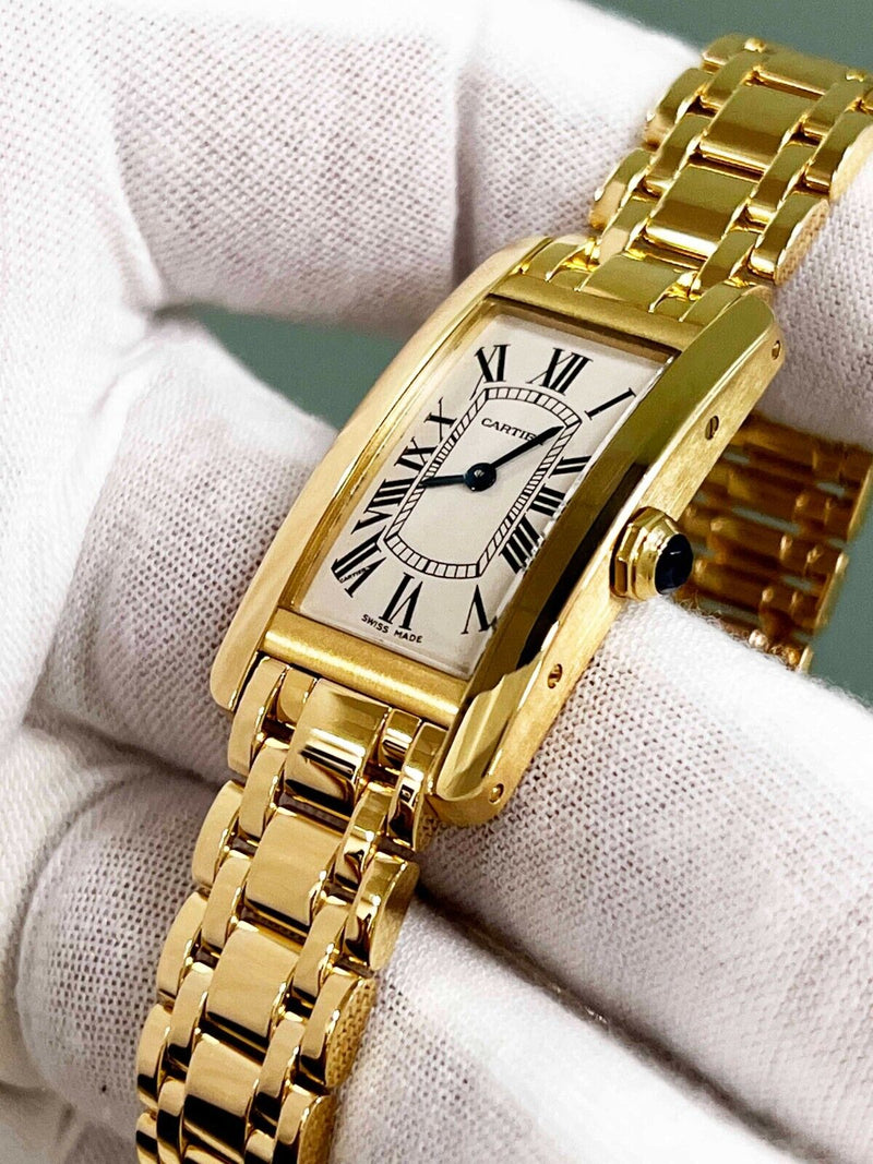 Cartier Tank Americaine Ref 2482 18K Yellow Gold