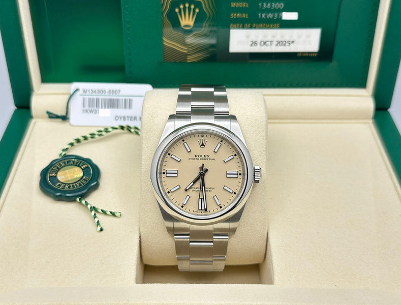 NEW October 2025 Rolex Oyster Perpetual 134300 41mm Beige Dial Steel B