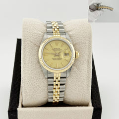 Rolex Ladies Datejust 69173 Champagne Dial 18K Yellow Gold Stainless Steel