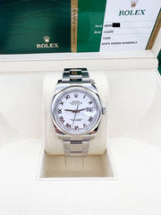 Rolex 116200 Datejust White Roman Dial Stainless Steel Box Paper 2015