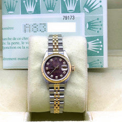 Rolex Ladies Datejust 79173 MOP Diamond Dial 18K Yellow Gold Box Paper 2000