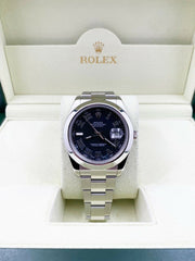 Rolex 116300 Datejust II 41mm Black Roman Dial Stainless Steel
