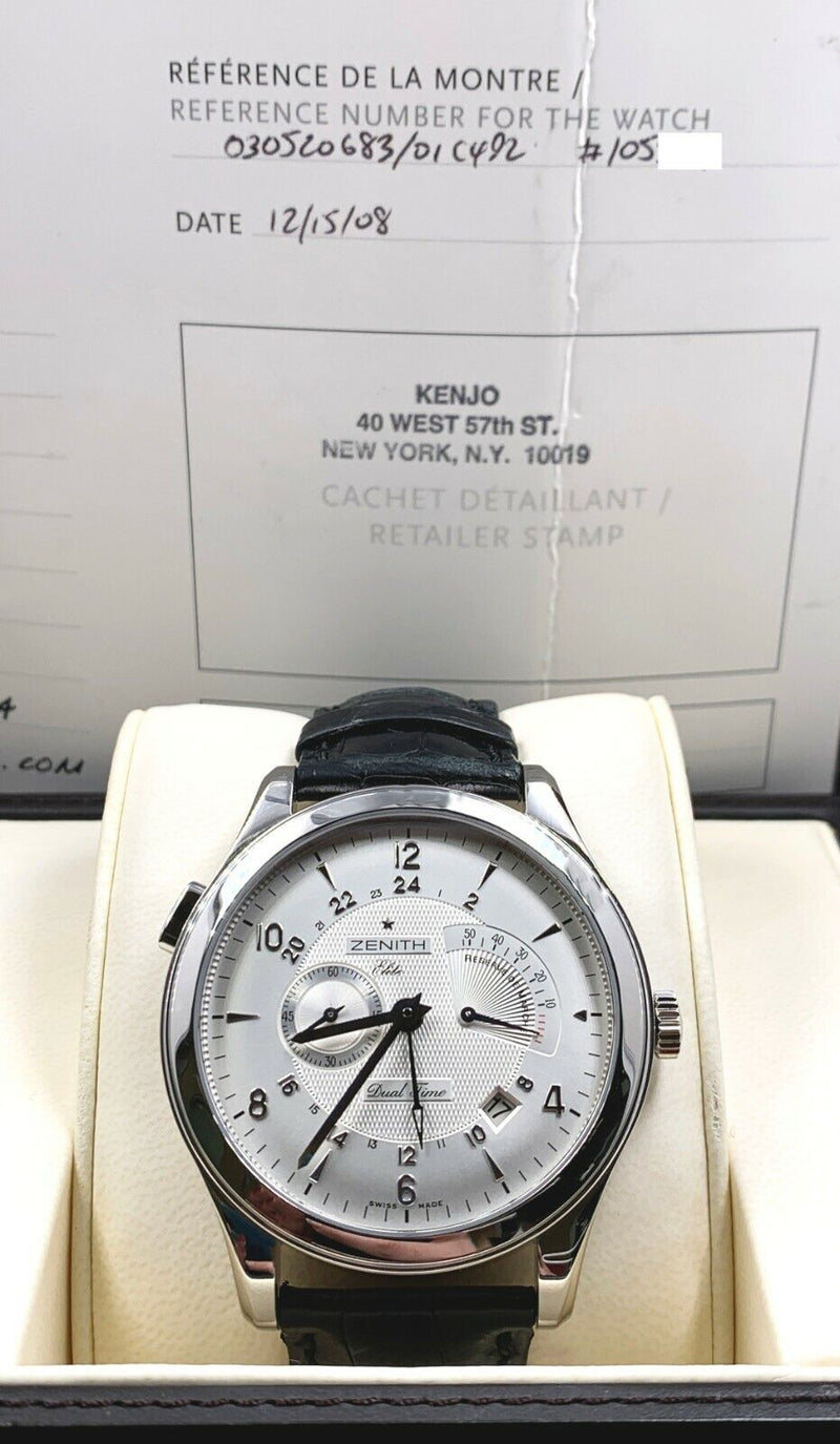 Zenith Grande Elite Dual Time 03.0520.683 that's the Stainless Steel Box Papers