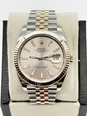 Rolex 126301 Datejust 41 Sundust Dial 18K Rose Gold Stainless Box Paper 2021