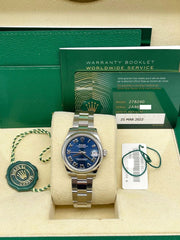 Rolex Datejust Midsize 278240 Blue Roman Dial Steel 31mm Box Paper 2022