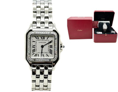 Cartier Panthere W4PN0008 Ref 4016 Diamond Bezel Stainless Steel Box Paper