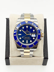 2020 Rolex Submariner 116613 Blue Ceramic 18K Yellow Gold Stainless Box Paper