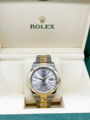 Rolex 126333 Datejust 41 Silver Dial 18K Yellow Gold Stainless Steel Box
