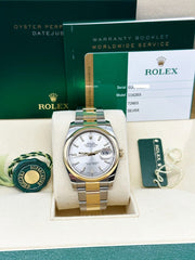Rolex Datejust 116203 Silver Dial 18K Yellow Gold Stainless Steel Box Paper 2019
