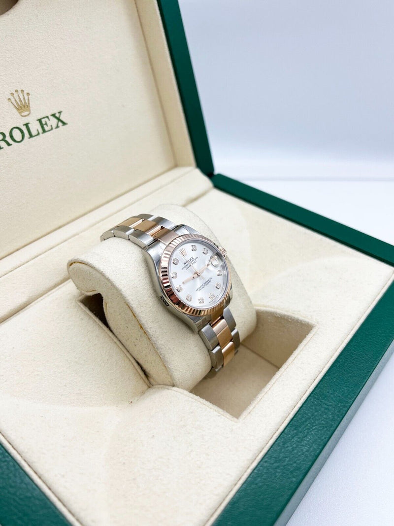 2021 Rolex Midsize 278271 Datejust Diamond 18K Rose Gold Steel Box Paper 31mm