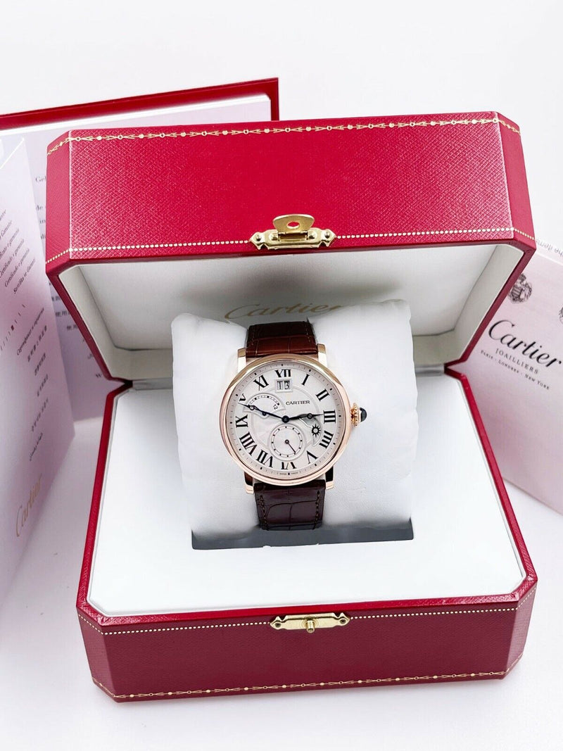 Cartier W1556240 Rotonde Retrograde 3771 18K Rose Gold Watch Box Papers