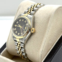 Rolex Ladies Datejust 79173 MOP Diamond Dial 18K Yellow Gold Box Paper 2000