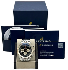 Breitling UB0127 Navitimer01 Black Dial 18K Rose Gold Stainless Box Paper 2020