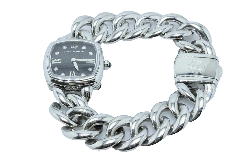 David Yurman Albion 23MM Stainless Steel Watch With Diamond Black Face