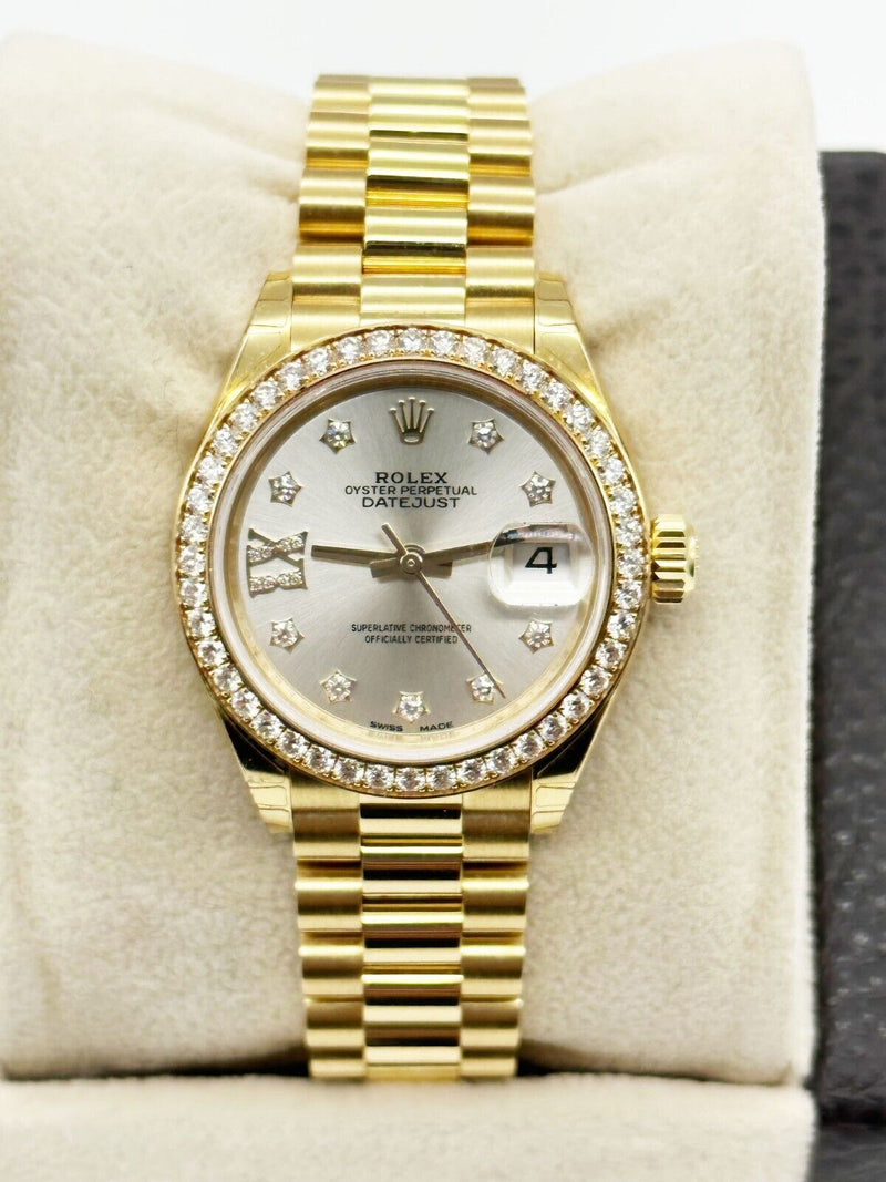 Diamond Rolex President 279138 18K Gold 28mm Star Shape Dial New with Stickers