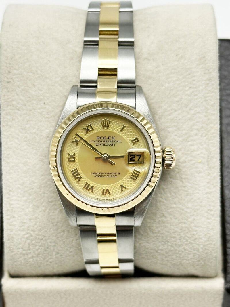 Rolex Ladies Datejust 79173 MOP Roman Dial 18K Yellow Gold Box Paper 2002