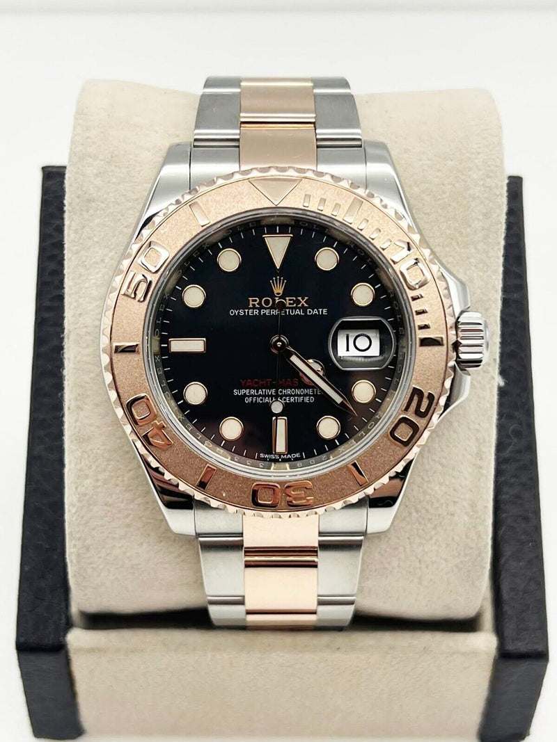 Rolex Yacht Master 116621 Black 18K Rose Gold Steel Box Papers