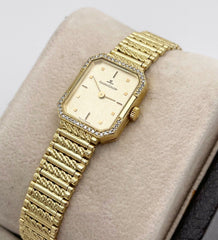 Jaeger LeCoultre Diamond Bezel Ladies Watch 18K Yellow Gold Watch