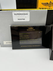 Breitling Superocean A1739102 Black Dial Rubber Bezel Steel 44mm Box Paper 2015