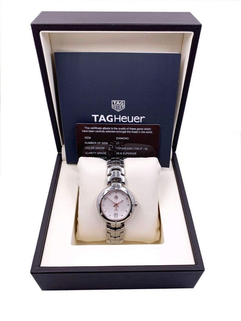 Tag Heuer Link Guilloche WAT1312.BA0956 Diamond Dial Bezel Stainless Box Papers
