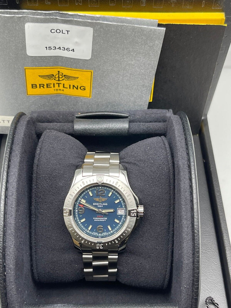 Breitling Colt A74389 Blue Dial Stainless Steel Box Booklet