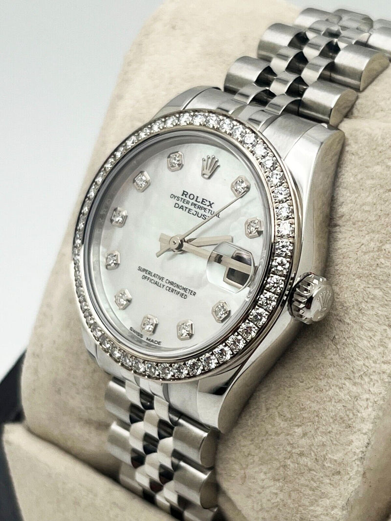 Rolex 178384 Datejust Midsize 31mm Factory MOP Diamond Dial and Bezel Steel